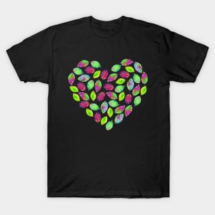 Neon leaf heart - color your life! T-Shirt